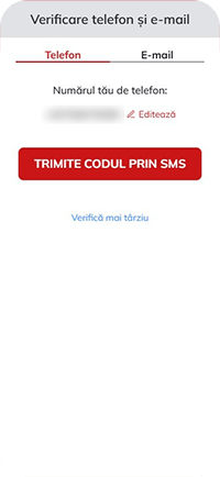 Pasul 2: confirmarea telefonului și a adresei de e-mail la Powerbet