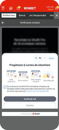 Pasul 2: Verificarea identității la Winbet