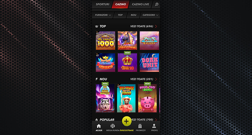 Aplicația TopBet pe mobil