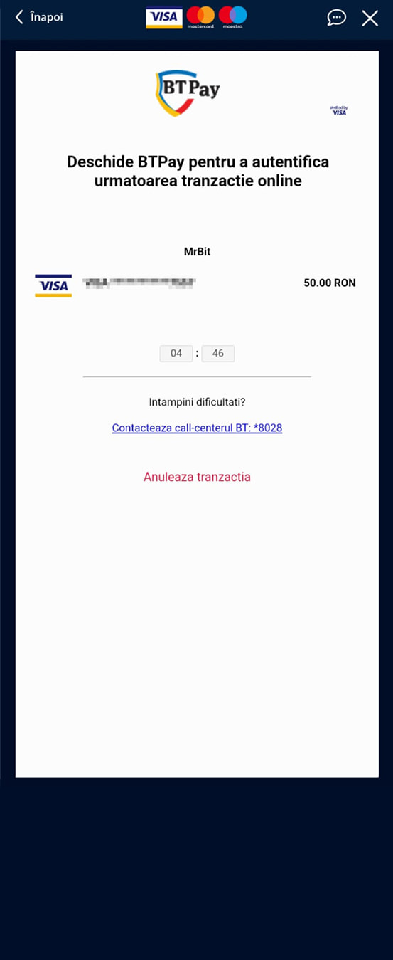 Pasul 4: Aprobare depunere din aplicația bancară