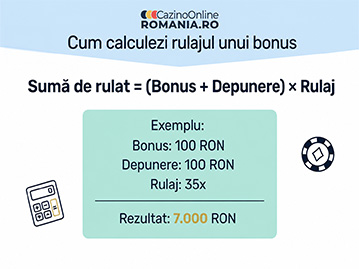 Formulă de calcul a rulajului unui bonus