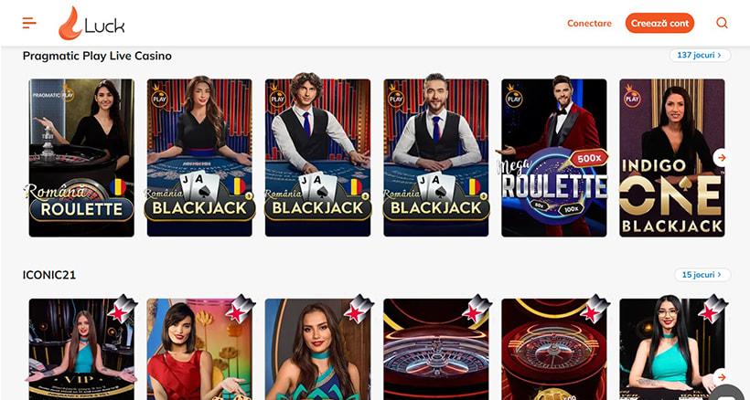 Cazino live la Luck Casino