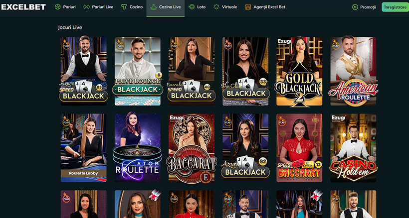 Cazinou live la Excelbet