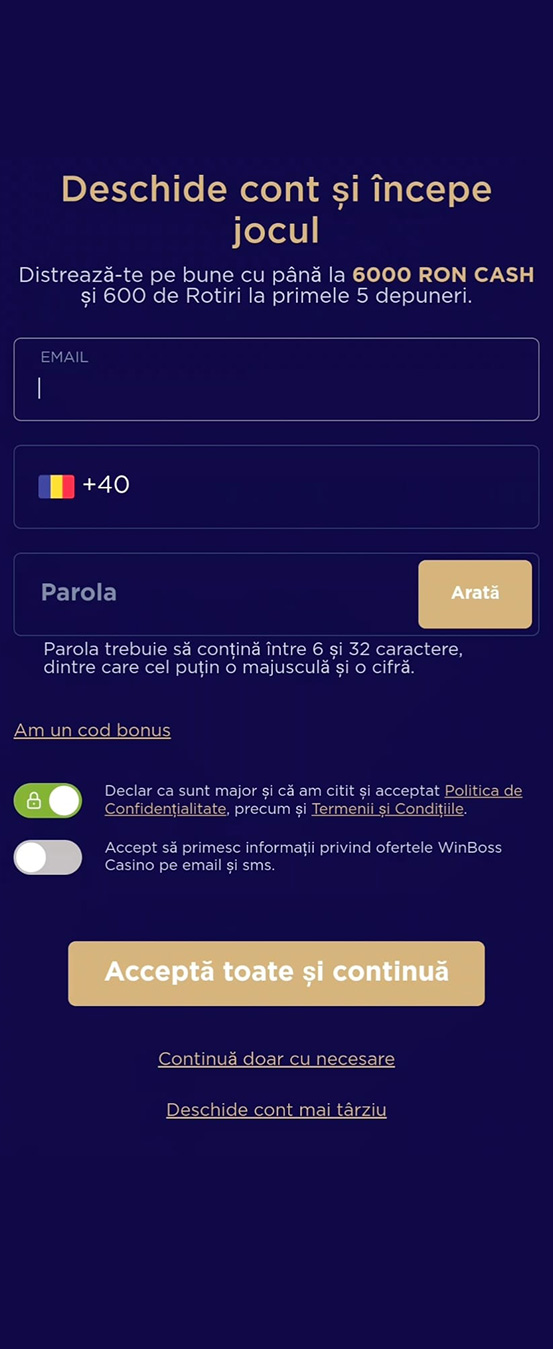 Pasul 1: înregistrare cont și verificare email