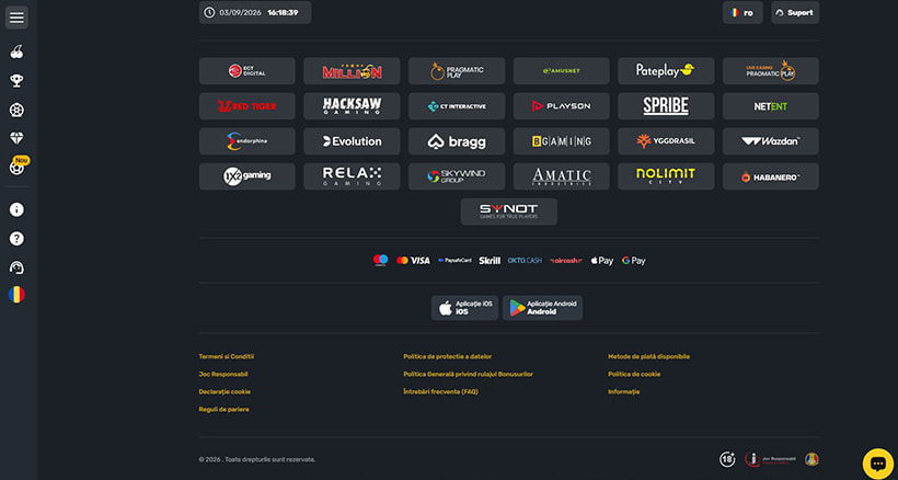 Furnizorii de software de la Prima Casino