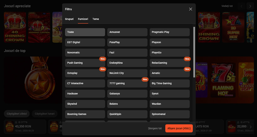 Furnizori de software TotoGaming Casino