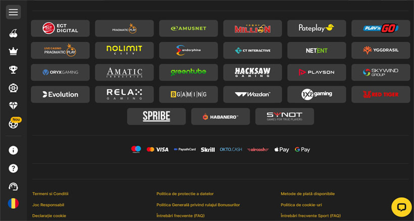 Furnizori de software la Million Casino