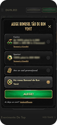Alegerea bonusului de bun venit la Don.ro