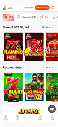 Prima pagina a site-ului Luck