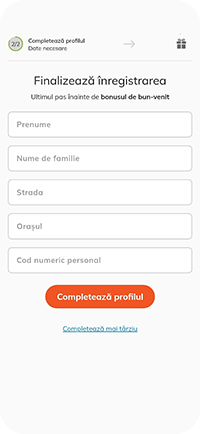 Introducerea datelor personale