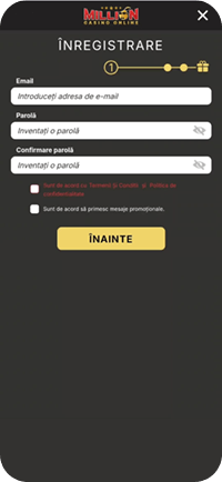 Formularul de înregistrare Million