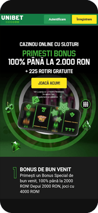 Prima pagină a site-ului Unibet