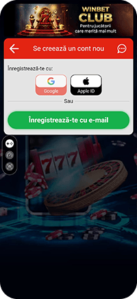 Formularul de înregistrare la Winbet