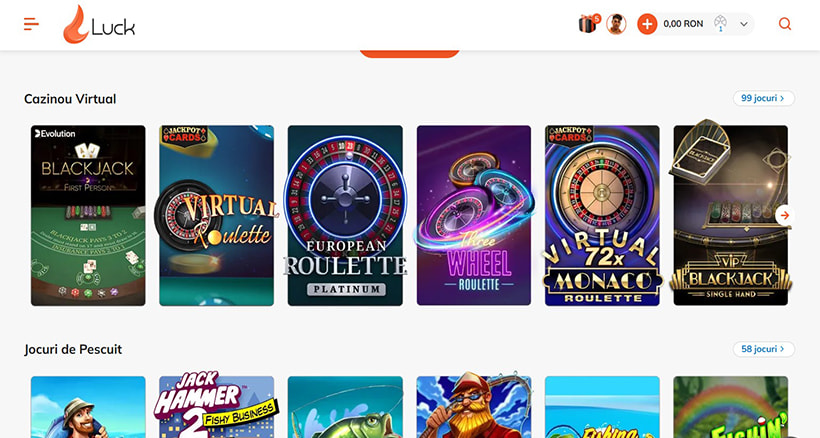 Jocuri de masă la Luck Casino