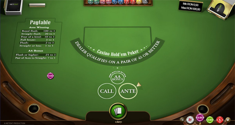 Joc de masă Casino Hold'em la WinBoss