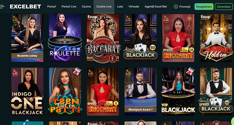Mese de cazinou live la Excelbet