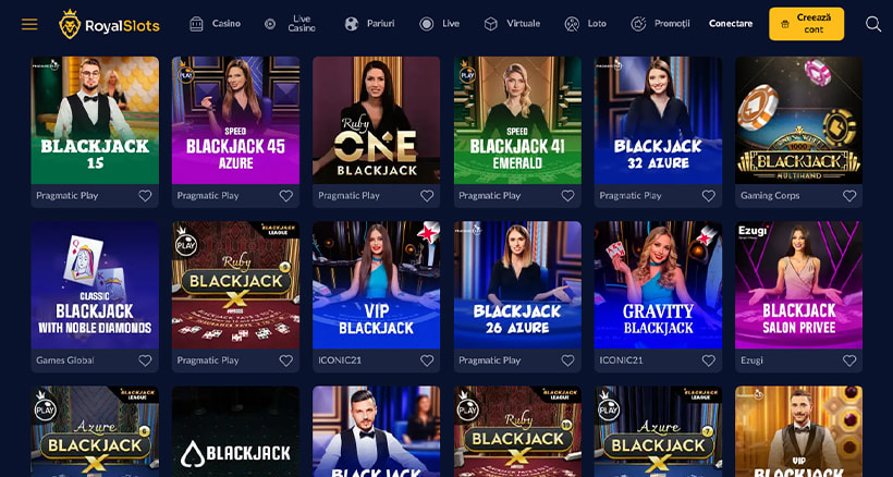 Mese de cazinou live la Royal Slots