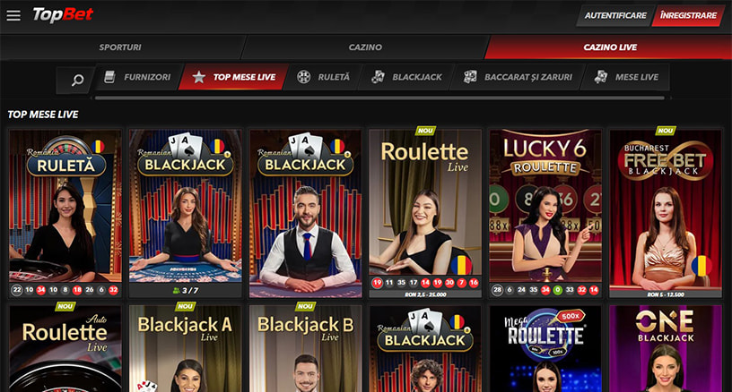 Mese de cazinou live la TopBet
