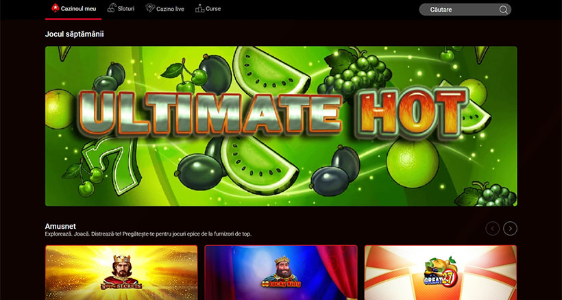 Meniu jocuri PokerStars Casino