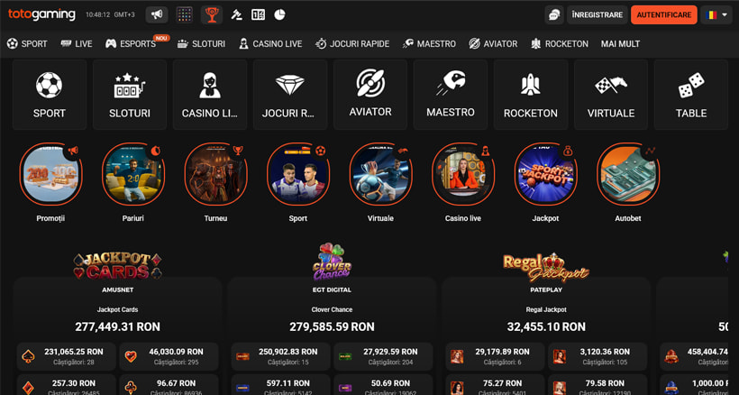 Meniu jocuri TotoGaming Casino