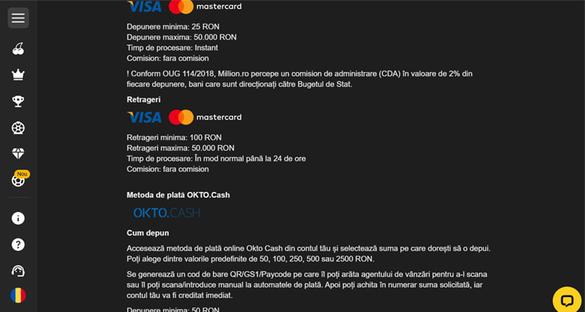 Metode de retragere la Million