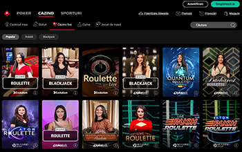 Cazinou live Playtech la PokerStars