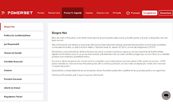 Informații despre site-ul Powerbet