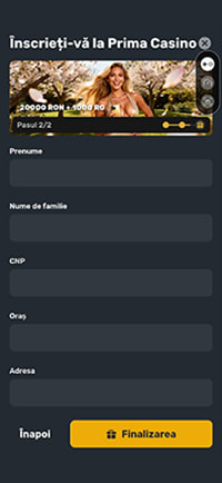 Datele personale cerute la înregistrarea Prima Casino