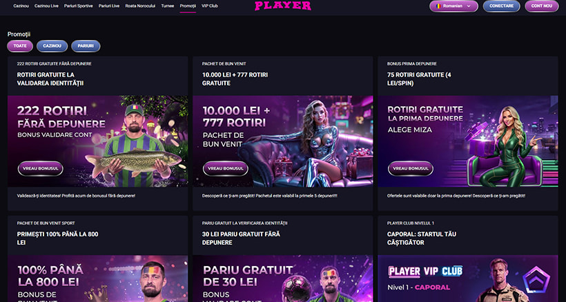 Promoții Player Casino