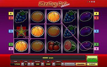 Sizzling Hot Deluxe câștig pe linii
