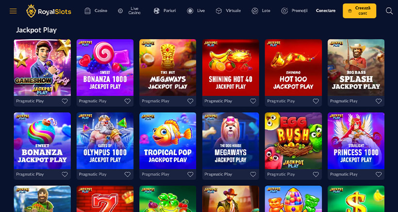 Sloturi cu jackpot la Royal Slots Casino