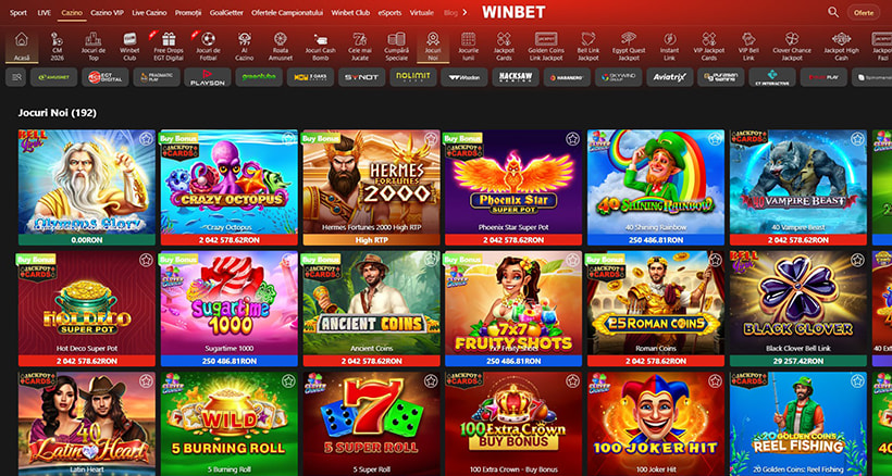 Sloturi noi la Winbet