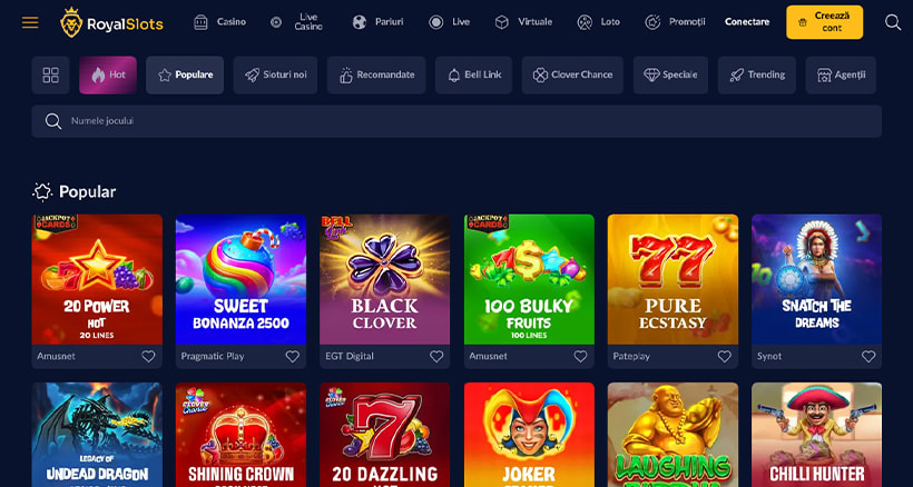 Sloturi online la Royal Slots