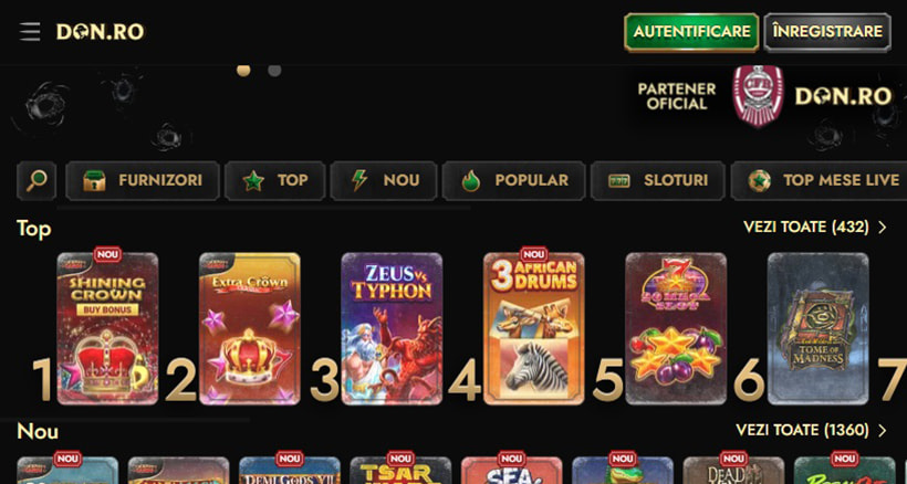 Jocuri de top la Don.ro Casino