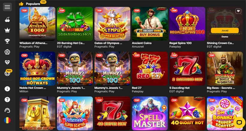 Jocuri de top la Million Casino