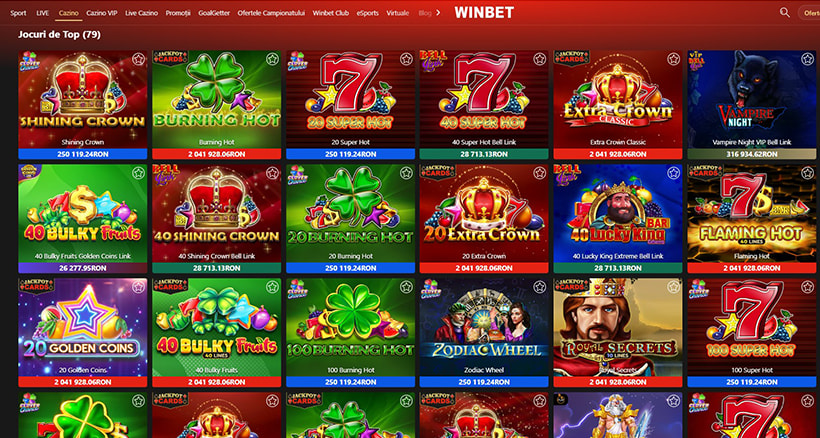Jocuri de top la Winbet Casino