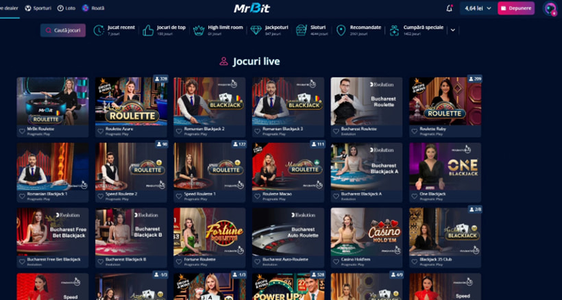 Top mese live Mr Bit Casino
