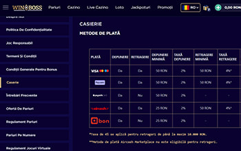 Metode de plată la WinBoss